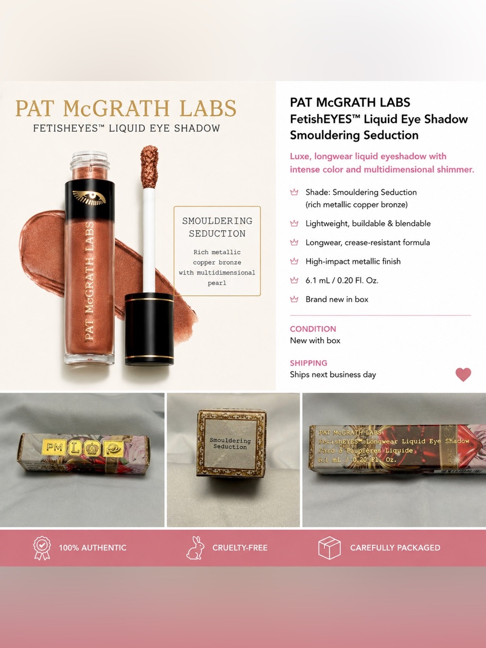 Pat McGrath Labs FetishEYES™ Liquid Eye Shadow Smouldering Seduction NIB
